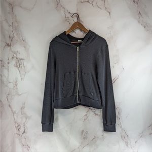 TNA copped waffle knit boxy hoodie